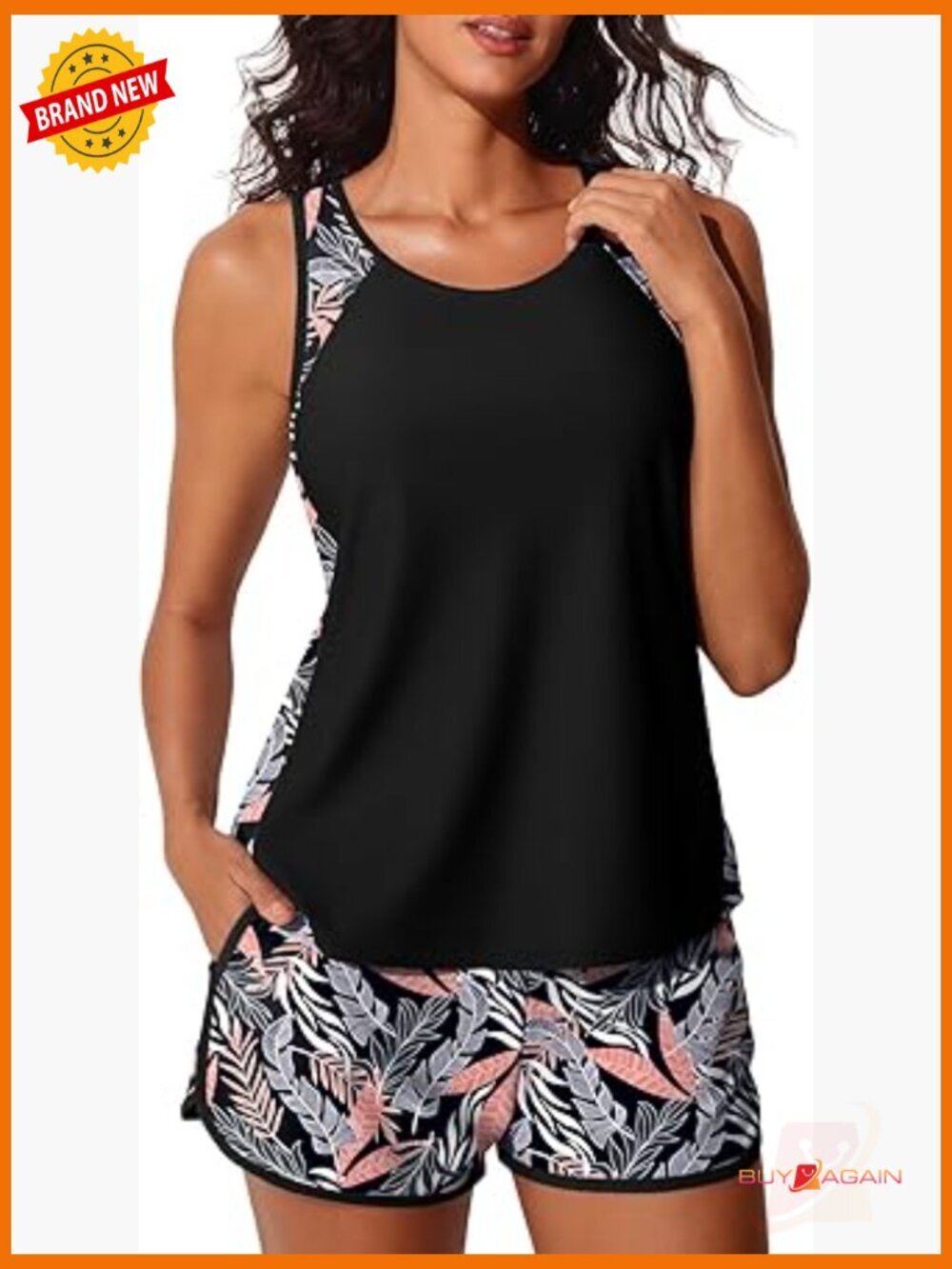 Women's Tankini Set with Tummy Control & Swim Shorts